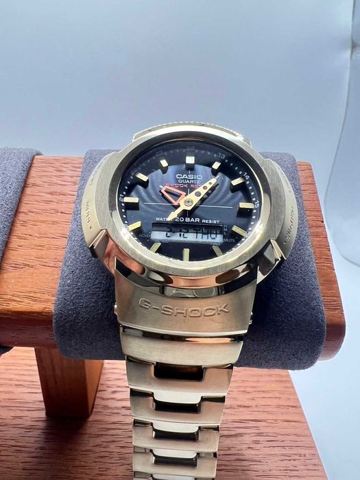 Casio G-Shock Solar RC AWM-500 Full Metal / Златно покритие