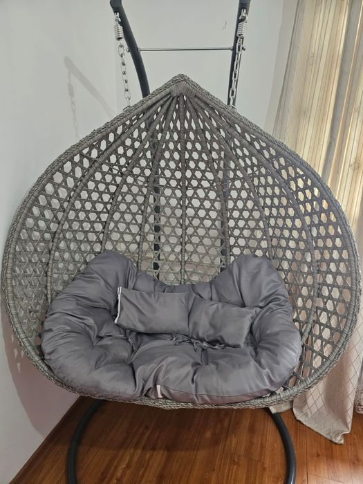 Подвесное кресло-кокон серый