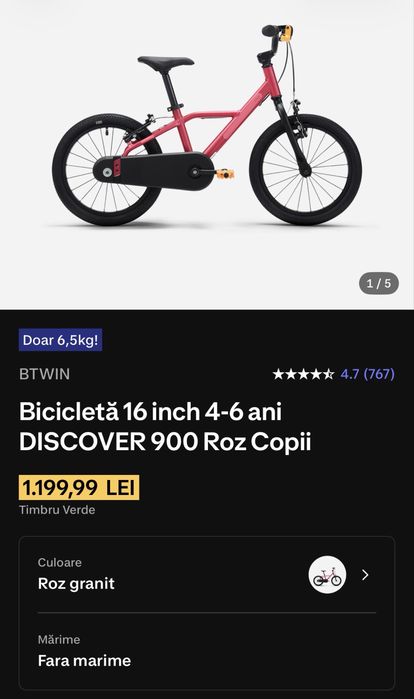 Bicicleta Dechatlon fete