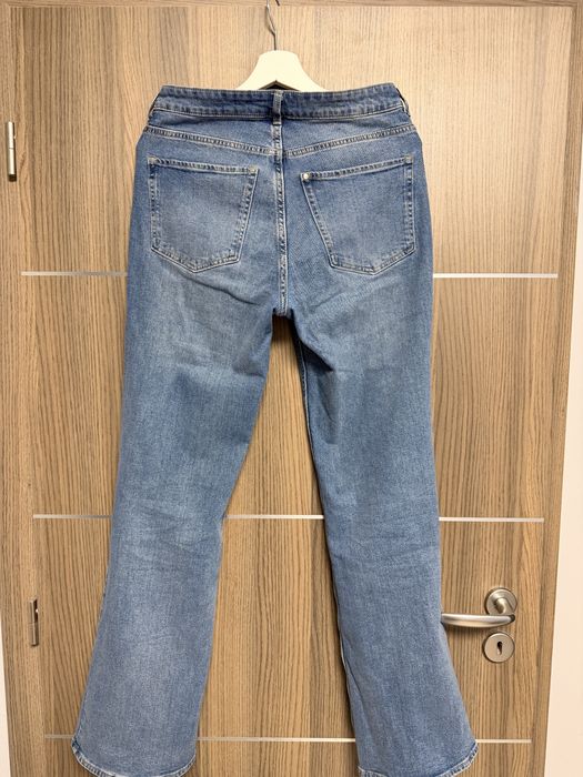Дамски сини дънки H&M, 38 размер, bootcut, high waist