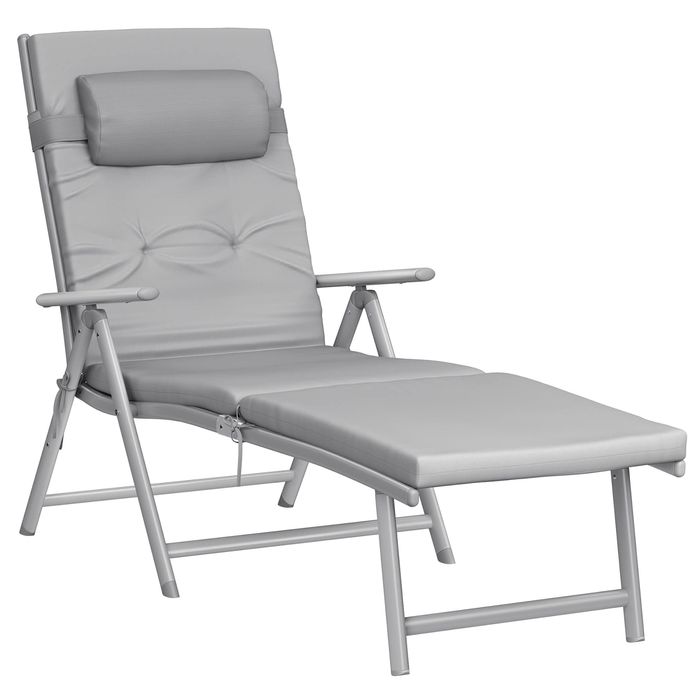 Сгъваем шезлонг с матрак 6см и възглавница SONGMICS 150кг