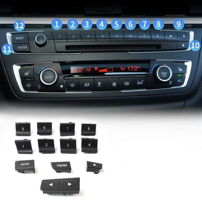 Комплект Капачета бутон копче климатроник BMW F30 F31 F20 F80 бмв ф30