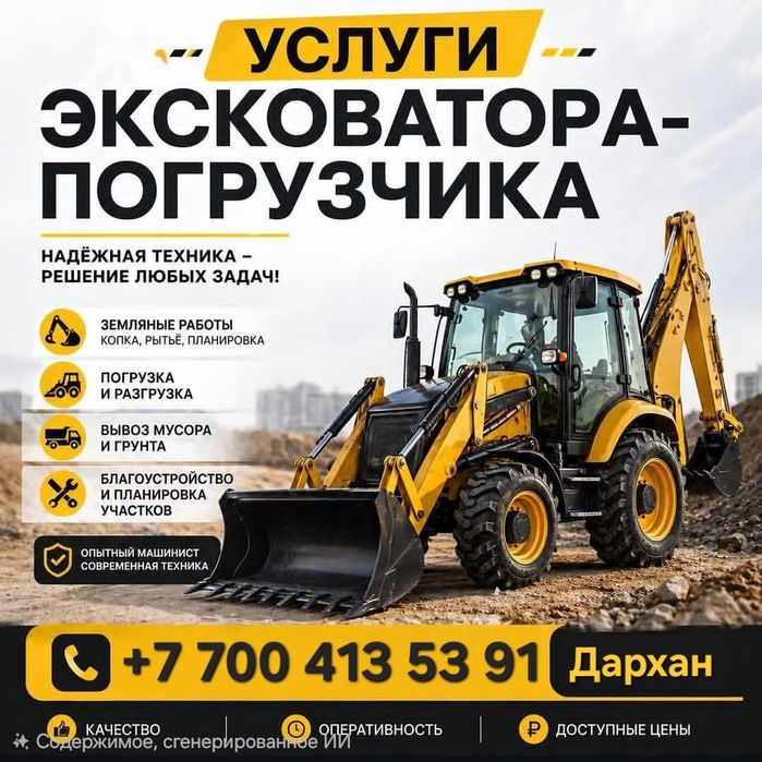 Услуги экскаватора погрузчика