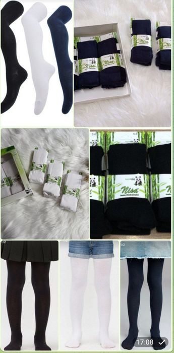 Kolgotki gladkiye bambuk chyorniy beliy siniy rozoviy krasniy svet