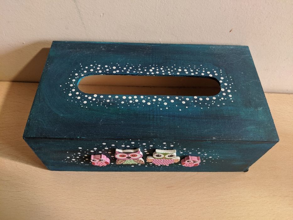 Cutie șervețele handmade cu motiv bufnițe