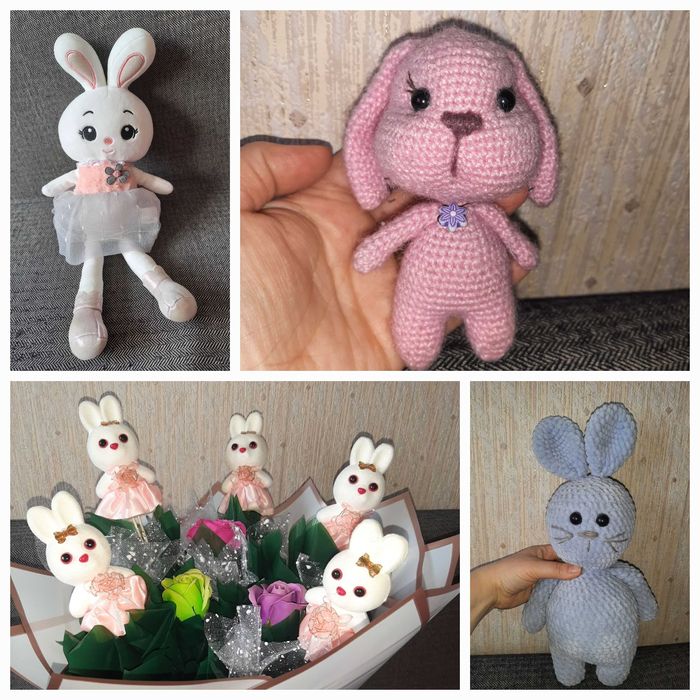 Игрушки,  мягкие,  вязаные..