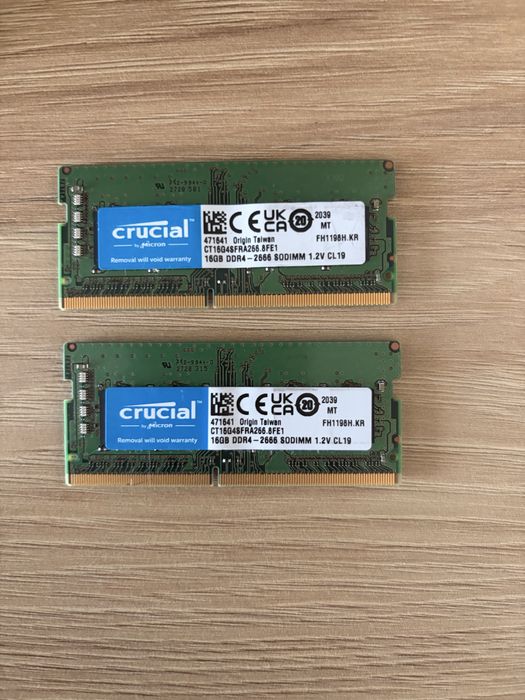 Kit RAM Laptop 32GB (2x16GB) DDR4 2666MHz - Crucial CT16G4SFRA266