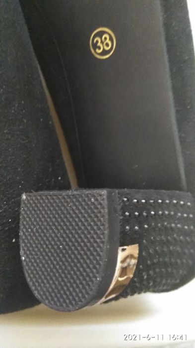 Туфли замшевые, черные