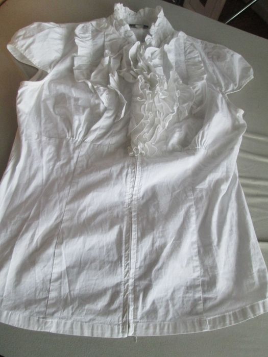 bluza alba cu volanase dame  46