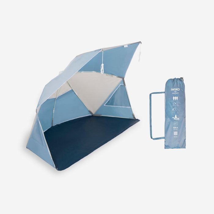Adăpost de plajă compact 3 locuri Upf 50+ - produs resigilat Decathlon