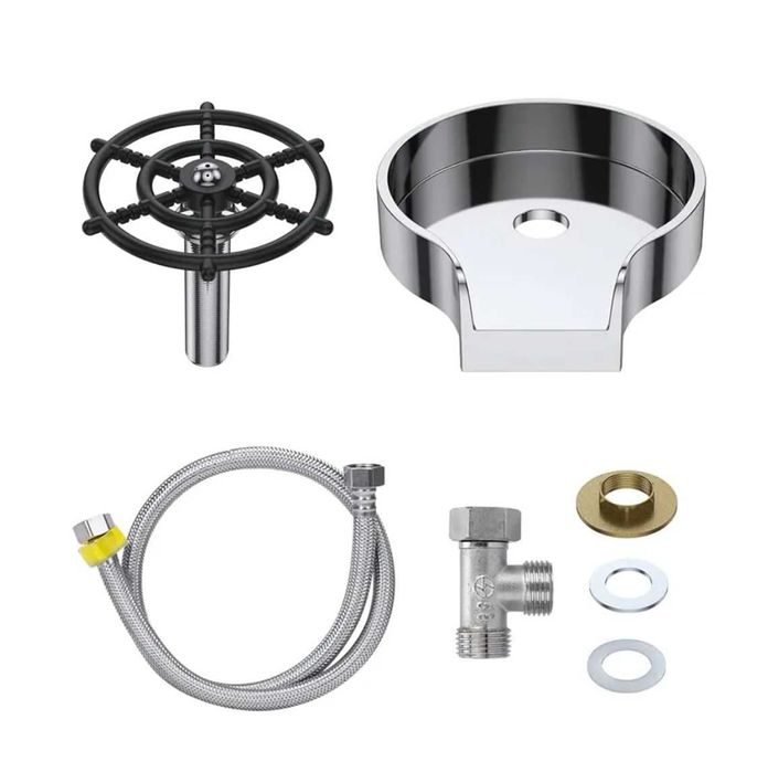 REDUS Baterie inox bucatarie negru capat flexibil