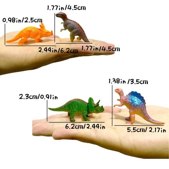 Малки динозавърчета за игра, направени от гъвката пластмаса