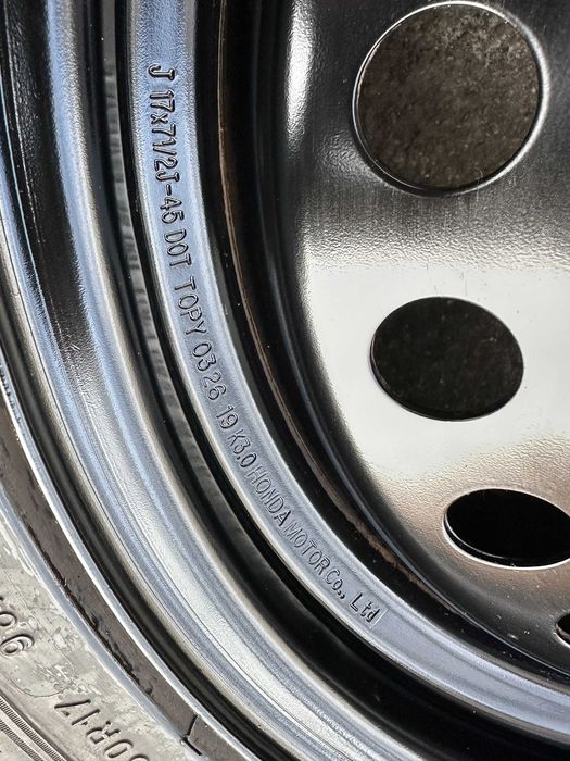 4бр. OEM железни джанти 17" 5x114.3 - Honda