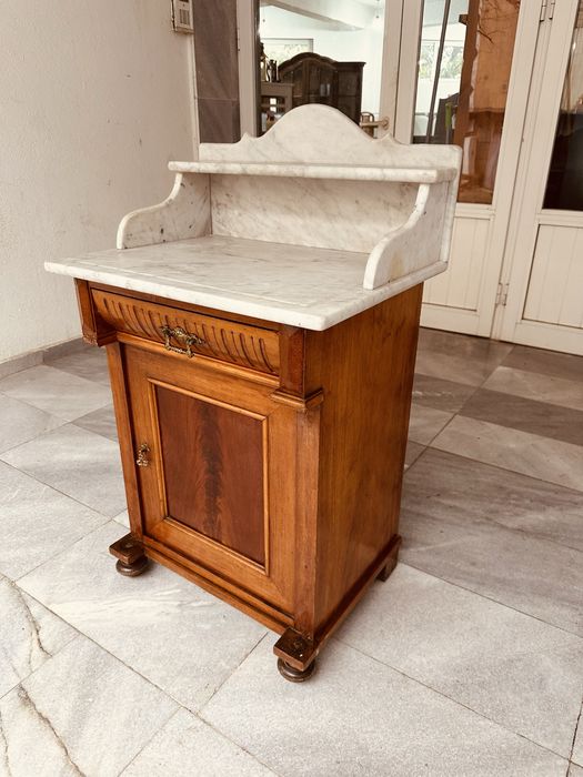 Античен шведски умивалник с мрамор – 1880–1910 г.