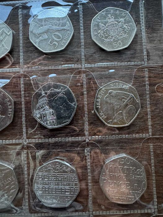 Colecție 20 monede britanice 50p – comemorative, olimpice, Beatrix Potter