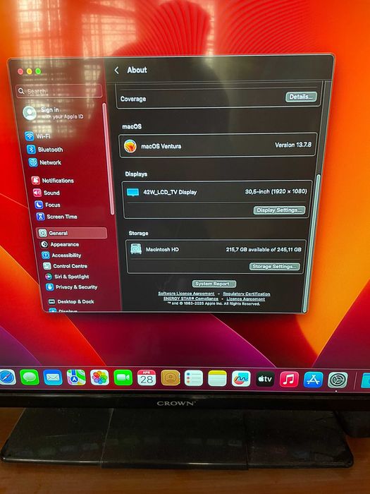 13" M1 Macbook Air A2337 Silver