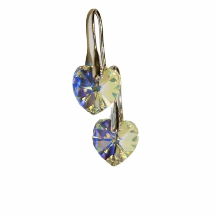 Обеци с кристал Сърце