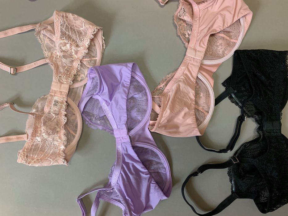 Sutien La Perla dantela 75 E roz mov negru