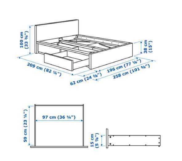 Двойно легло ИКЕА ,високо с две отделения