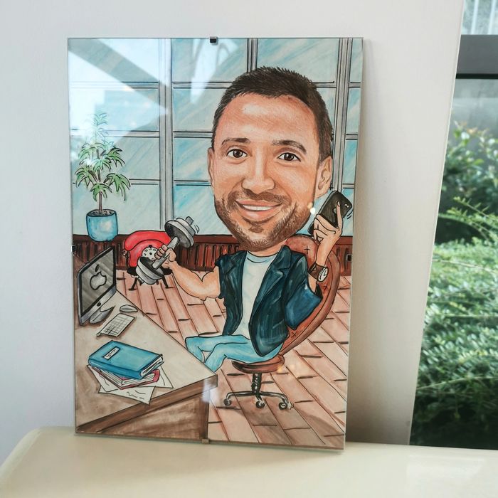 Карикатура, шарж по снимка