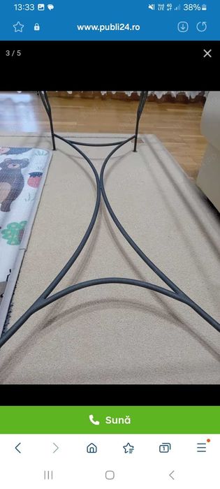 Masa de sticla cu structura de fier fortjat