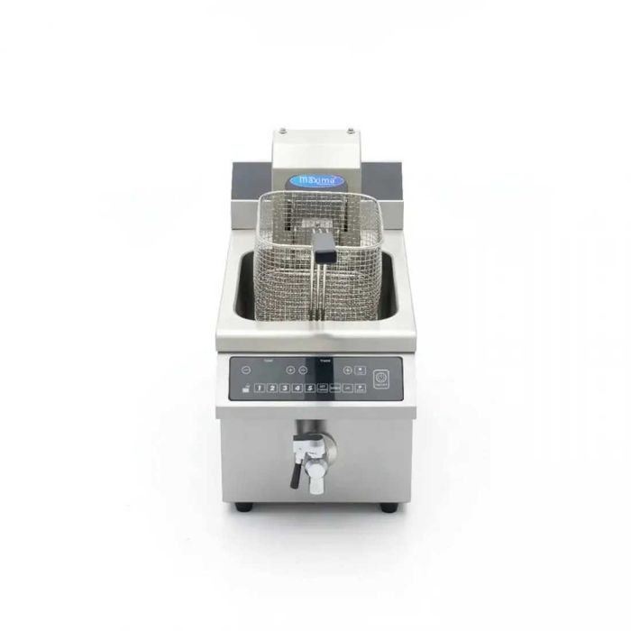 Индукционен фритюрник с 1 вана по 8л, автоматично повдигаща се кошница