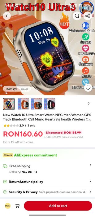 Vând smartwatch mare