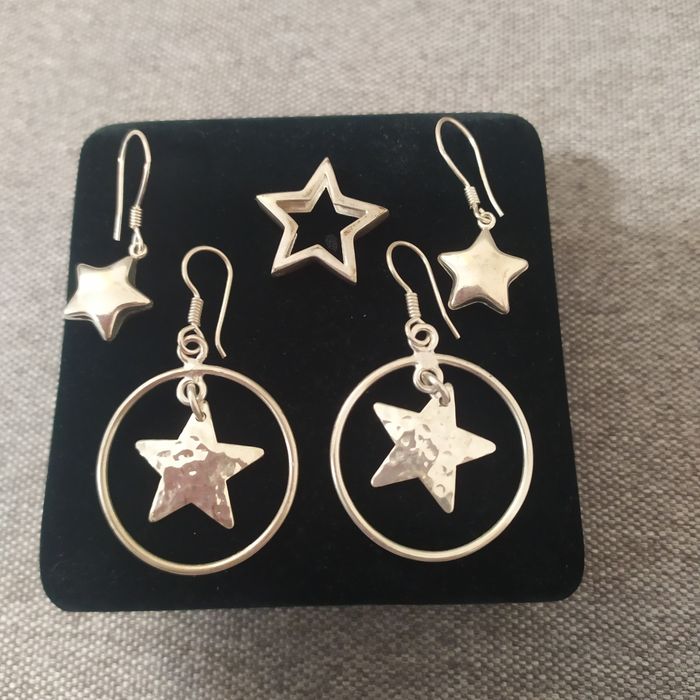 Мексикански автентични сребърни бижута 'звезди'