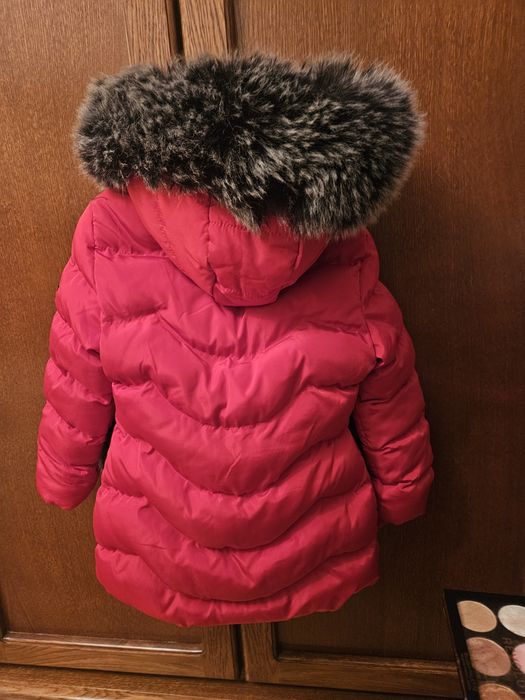 Geaca iarna cu manusi  groasa imblanita fette fetite ca noua 98 3 ani