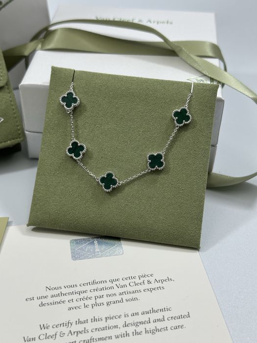 Brățară MINI Van Cleef & Arpels 5 motifs White Gold 750 Malachite