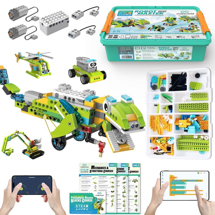 НОВ роботика конструктор Makerzoid Robot Master Premium 200+ в 1 (600+ части)