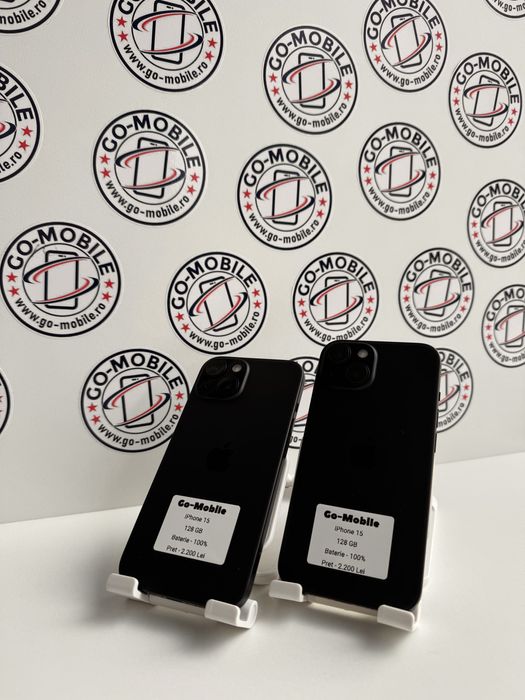 iPhone 15 - 128GB - Negru - 100% - Impecabil - Garantie