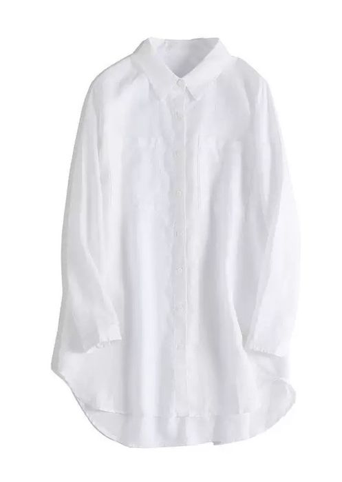 Рубашка лён 100% цвета: синий, белый, голубой