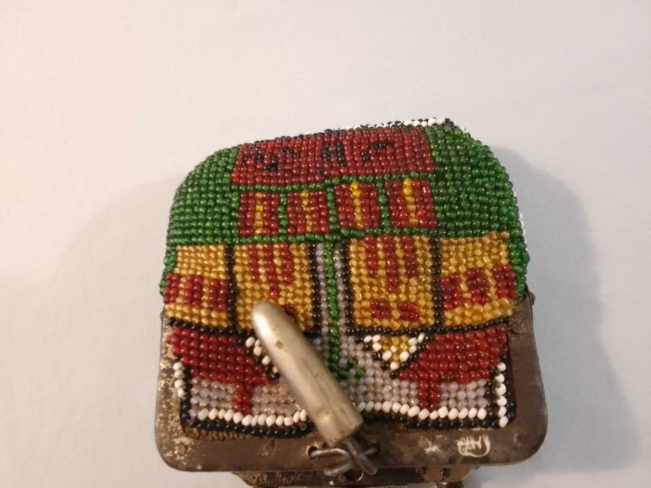 Много рядко Антично османско портмоне ,със куршум  пясъчни мъниста