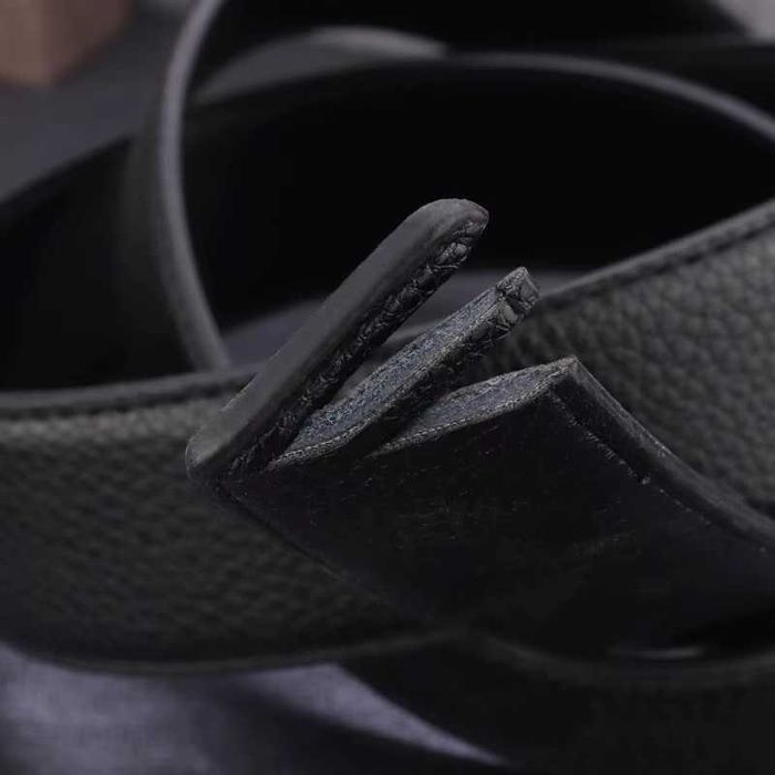 Колан от телешка кожа - Черен, Без катарама (120 см, 3.5 см широчина)