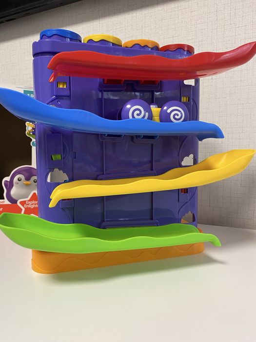 Бебешка игра с топки, чукче и количка за спускане, топче, път