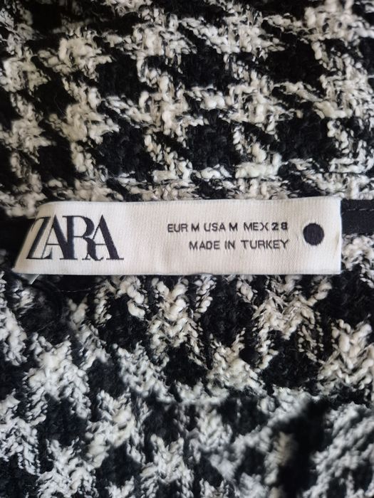 Дълга пола Zara с десен houndstooth tweed