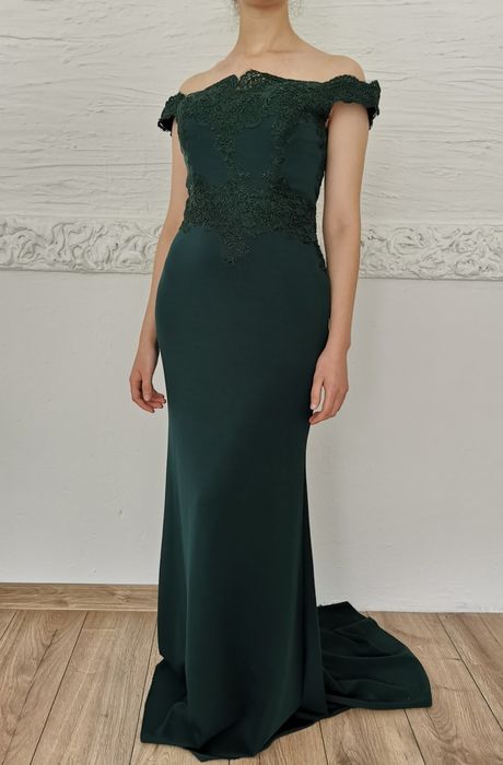 Елегантна масленозелена рокля