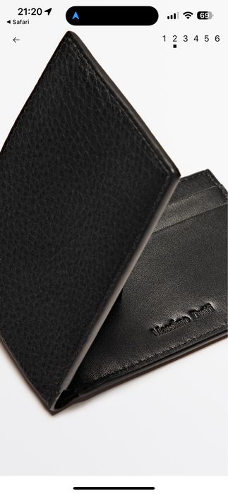 Massimo Dutti Хоризонтален кожен портфейл от естествена напа