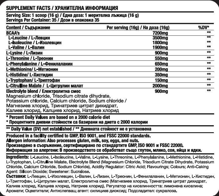 Fitholic Professional Pro Charge EAA Essential Amino Acids | 560 грама