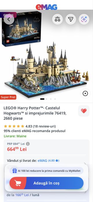 LEGO® Harry Potter™- Castelul Hogwarts™ si imprejurimile 76419, 2660 piese