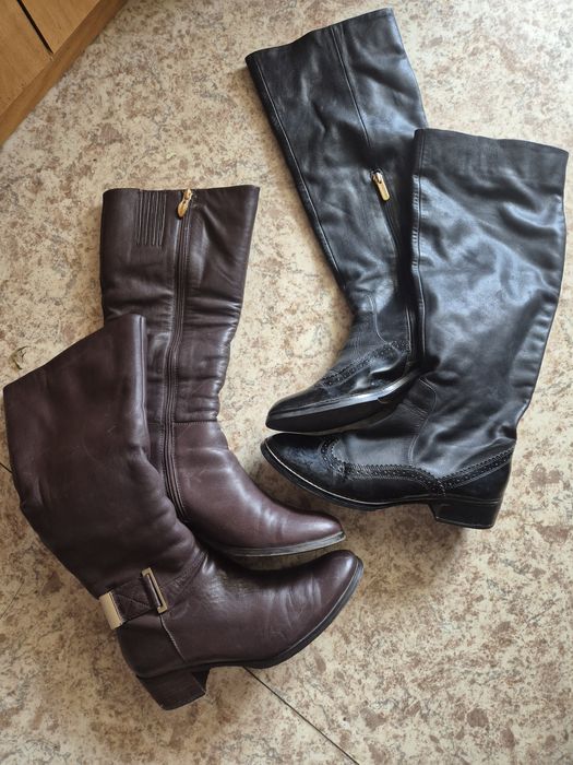 Отдам кожаные сапоги 40