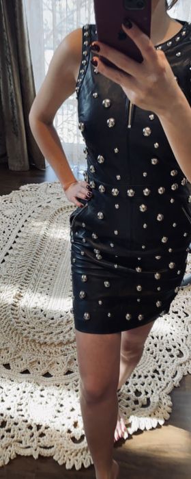 Кожаное платье MICHAEL KORS