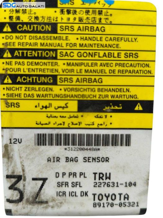 Unitate Modul Calculator Control Airbag Toyota Avensis 2009 - 2018 Cod 89170-05321 8917005321 [LR1194]