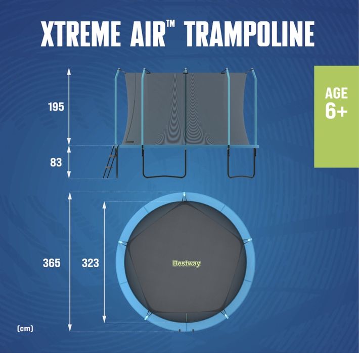 Батут с вътрешна мрежа Bestway® Xtreme Air™ 366см