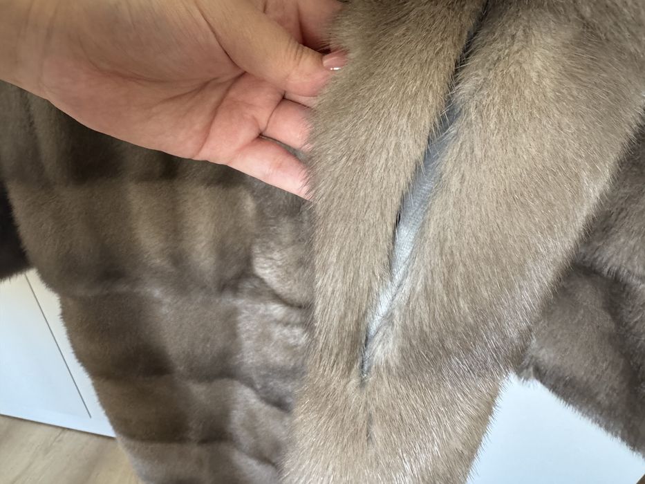 Норковая шуба серая