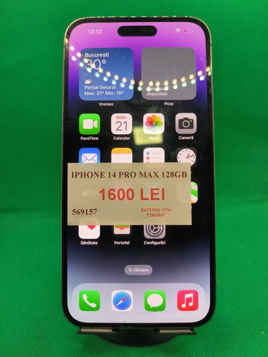 Iphone 14 pro max 128GB 77% bat fisurat•Amanet Lazar Crangasi•56915
