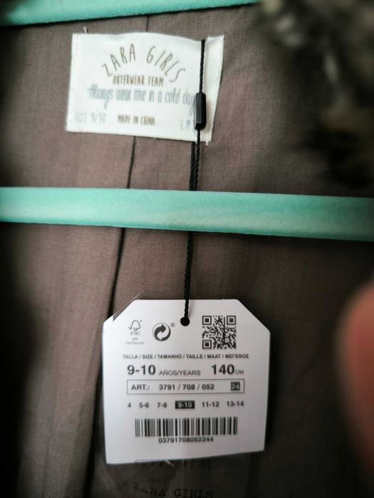 Zara, детски елек Зара, изкуствена кожа косъм - 9-10 г, момиче