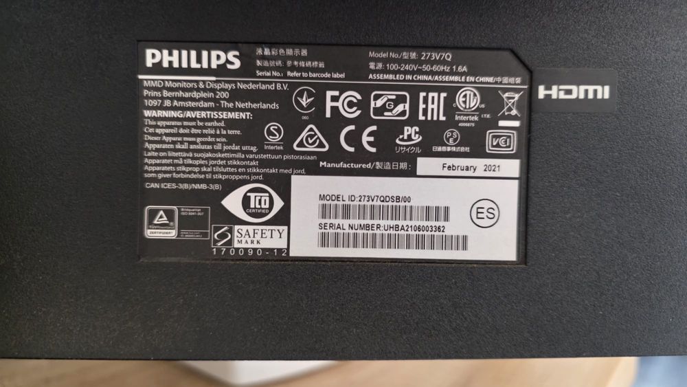 Monitor Philips 273V7QDSB/00 27 inch, LED IPS