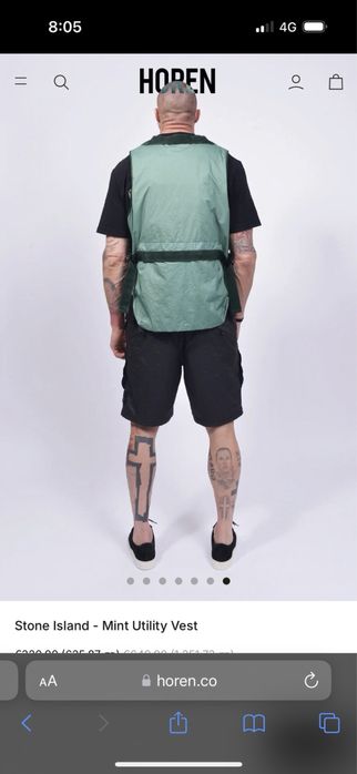 Stone island mint utility vest